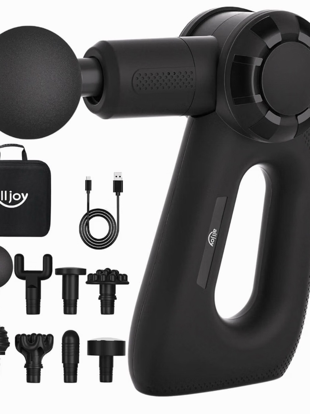 ALLJOY Massage Gun, Handheld Massager Gun for Athletes, Deep Tissue Heating Head